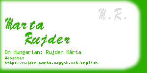 marta rujder business card