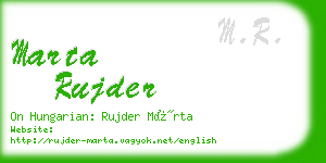 marta rujder business card